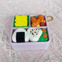 Sushi Fidget Keychain Clicker Sound Keycap Keychain Japanese-style Clicker Keychain  CNY Gift Three grids B yellow