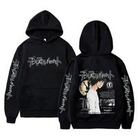 Anime Death Note L Lawliet Graphic Hoodie Men Women Casual Fleece Cotton Hooded Sweatshirt Man Fashion Vintage Oversized Hoodies XXXL black