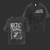 Arctic Monkeys Retro Acid Washed Tee, Vintage Tee M gray