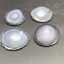 Natural Agate Slices: Purple, Gray, Blue, White, Green, Black, Red - Decorative Agate Ornaments Round 6cm-8cm
