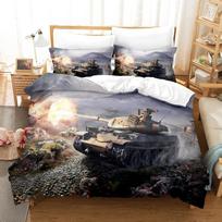 3D Tanko patalynės užvalkalas Tanko raštas Karo karinė tema Vaikams Paaugliams Moterims Vyrams Dovana Miegamojo dekoravimui Karalienė Karalius 100x135cm 3pcs