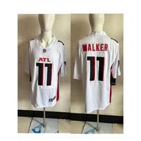 Falcon II Football Short Sleeve Training Jersey Heavy Embroidery Fan Apparel Men Sports Team Practice Falcon White Shirt Black No.11