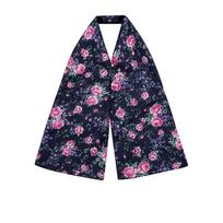 Skin-friendly Floral Print Scarf Bib Breathable Elderly Bib Adult Oil-proof Bib  Easy To Wear Style 3