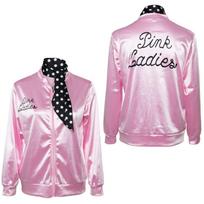 Rožinių merginų Grease Cosplay kostiumas Suaugusiųjų retro striukė Fancy cheerleaders persirengimas moterims Rudens paltas Helovino karnavalo kostiumas XL white