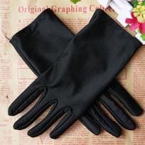 Charm Prom Formal Party Gloves Wedding Satin Gloves black