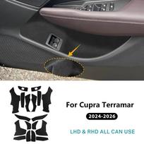 Premium Suede Trim Sticker For Cupra Terramar 2024 2025 2026 2027 Car Front Rear Door Map Pocket Accessories Auto Interior Parts Suede Sticker black