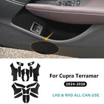 Premium Suede Trim Sticker For Cupra Terramar 2024 2025 2026 2027 Car Front Rear Door Map Pocket Accessories Auto Interior Parts Polyester Sticker
