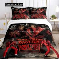 Michael J-Jackson Duvet Cover Comforter Fear Bedding set Soft Quilt Cover and Pillowcases for Teens Kid Single/Double/Queen/King EU Single 90x200cm