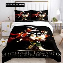 Michael J-Jackson Duvet Cover Comforter Fear Bedding set Soft Quilt Cover and Pillowcases for Teens Kid Single/Double/Queen/King EU Single 90x200cm