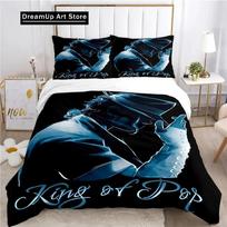 Michael J-Jackson Duvet Cover Comforter Fear Bedding set Soft Quilt Cover and Pillowcases for Teens Kid Single/Double/Queen/King EU Single 90x200cm