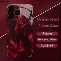 Dark Red Flowing Ligh2DFlat For iPhone17 18 16 15 14 13 12 11 Pro Max XS XR 8 7Plus Phone Cover Shockproof Protective Back Cover iPhone 7
