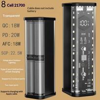 Diy Transparent Shell 4*21700 Power Bank Holder Portable External Battery Pack With Led Display For Android Phones A2