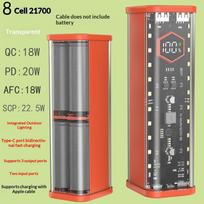 Diy Transparent Shell 4*21700 Power Bank Holder Portable External Battery Pack With Led Display For Android Phones A1 red