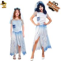 Halloween costumes for girls, including ghost dresses, parent-child outfits, and stage performance attire – available for wholesale 7-9Y/Children