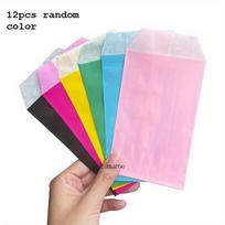 Vibrant Colored Kraft Paper Bags, 8x11 cm - Perfect for Weddings, Parties, Small Business Packaging, Crafting & Gift Wrapping blue