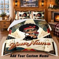 Bruno Mars Custom Name 3Pcs Bedding Set 1 Bed Sheet 2 Pillowcases Bedroom Home Decor 135cmx200cm black