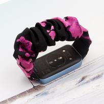 Beautiful Scrunchie Strap for Huawei Band 10/9/8 Smartwatch Band Bracelet Replacement Nylon Stretchy Wristband for Girls Women 3 Color 9 black