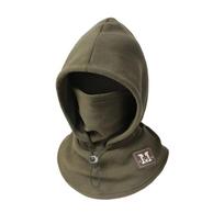 Thickened Winter Balaclava Hat Windproof Integrated Hat Scarf Hooded Face Mask  Outdoor Cycling Green/Type A black