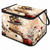 Christmas Folding Storage Box - 503535 cm Storage for Holiday Organization One Size beige