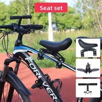 Mountain Bike Child Front Seat Footrest Handlebar Set With Leather Padding For Kids Safety black