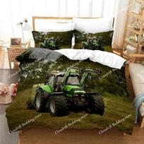 Farm Tractor Bedding Set Duvet Cover Set with Pillowcase Home Textile Twin Full Queen King Bedclothes for Family Home Decor 70x133cm 2pcs black
