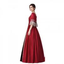 Halloween Vintage Medieval Costumes Renaissance Court Dresses Stage Costumes XXL brown