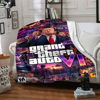 Grand Theft Auto Personalized Name Blanket Lightweight Customizable Blanket Ultra-Soft Perfect for Office Seaside Sofa Living Room 130cmx150cm