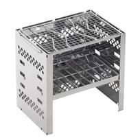 CAPTAIN STAG Smart Grill B5 Size BBQ Pit Stainless with Adjustable Includes Silver Grill/Fire - 3-in-1 Foldable, Steel, 3-Stage Heat, Bag, (UY-7021)