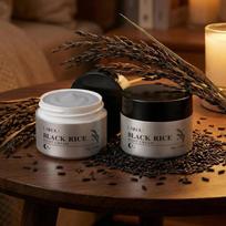 LAIKOU Black Rice Night Cream 30g - Overnight Moisturizing Face Cream with Ceramides & Niacinamide for Glowing, Hydrated Skin 2pcs gray