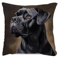1pc Cane Corso Artistic Throw Pillow Cover, 45x45cm, Double-Sided Italian Mastiff Design, Soft Plush, Zip Closure - Perfect for Sofa & Bedroom Decor ( 30X30CM gray