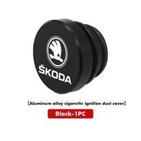 For Skoda Car Cigarette Lighter Dust Cover Dustproof Decoration Cap Interior CC9 Accessories Octavia A5 A7 RS Fabia Superb Rapid black