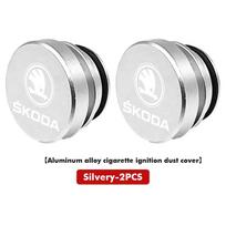 For Skoda Car Cigarette Lighter Dust Cover Dustproof Decoration Cap Interior CC9 Accessories Octavia A5 A7 RS Fabia Superb Rapid