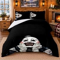 Terrifier Art the Clown Pattern Bedding 3Pcs Set Bed Sheet And Pillowcases For Indoor Bedroom 135cmx200cm