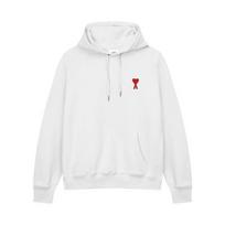 Unisex Aml Sportinės aprangos Siuvinėtas Širdies Aksominis Palaidinukas su Gobtuvu - Pavasario Kolekcija Large white