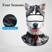 Animal Pattern Balaclava Mask Ice Silk Eared Head Cover Full Face Mask  Cycling/Party/Outdoor Style-Q gray
