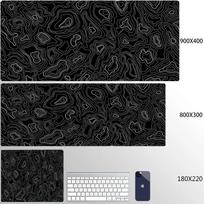 Strata Liquid Black Large Mouse Pad 90x40 Topographic Big Mousepad Office Company Gamer Deskmat Big Deskpad Personalized 800x300 600x300x2mm