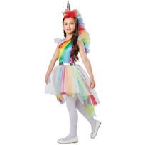 Halloween Party Costume Girls My Little Pony Unicorn Rainbow Dress Cosplay Outfit M beige