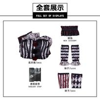 New Terrifier Art Clown Cosplay Costume Men Jumpsuit Women Dress Socks Mask Halloween Carnival Horror Party Stage Role Play Suit S black