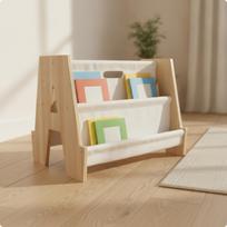 Bookshelf with Cloth Slings Portable Sling Compact for Playrooms beige