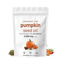 Cold Pressed Virgin Pumpkin Seed Oil 3,000mg with Saw Palmetto — 2-in-1 Formula, 180 Softgels, 60 Servings 180 Softgels