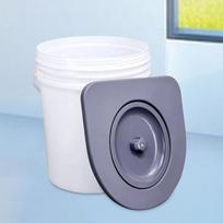 Portable Toilet Seat Bucket for Elderly Hiking Fishing Car white