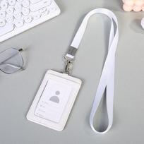Pu Leather Id Badge Card Holder With Neck Lanyard Vertical Horizontal Work Name Tag Sleeve For Office Employee School A6
