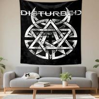 Disturbed Band Logo Geometric Patterned Design Patterned tapestry for bedroom and living room home decor sofas 75x90cm(29x35in) white
