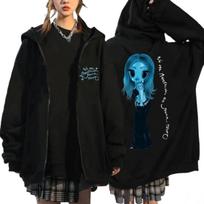 Karol G No Me Arrepiento De Sentir Tanto New Album Zipper Hoodies Music Fans Cardigan Sweatshirts Men Women Fleece Loose Coats XL juoda
