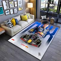 Sports Area Rug, Max Verstappen Red Bull F1 Blue Collage Poster, Fan Cave Decor, Non-Slip Mat 50x80cm(19x31in)