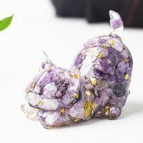 Resin Art Cat Figurine Office Home Living Room Desk Decor Perfect for Micro Landscape Enthusiasts Miniatures Crafts 5*3*4.2cm gray