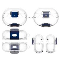 For Beats Studio Buds/Studio Buds+ Transparent Cover Eadphone Protective Case with Carabiner Shockproof Cover with Lock Clip