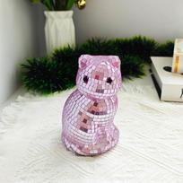 Creative Cat Shaped Mirror Disco Ball Sculpture Sparkling Reflective Decor for Home Party Desktop Decoration Gift