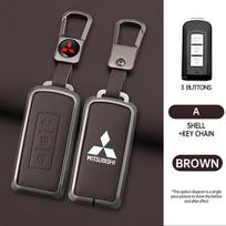 Odinis automobilio nuotolinio valdymo pultelio dėklas, skirtas Mitsubishi ASX LANCER Pajero Sport Outlander Eclipse Cross, raktų pakabukas, pilnas dangtelis, priedai gray