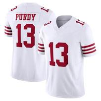 13 Brock Purdy American Football Jersey V‑Neck Short Sleeve Sport Tops Fan Uniform Red White Color Adult Family Matching L